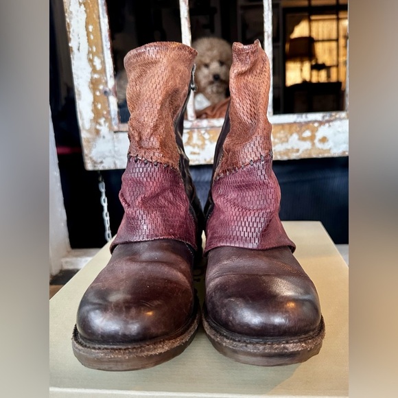 A.S.98 Leather Moto Ankle Boots 717241 Brown EU 38 (US 7.5–8) - Picture 7 of 15